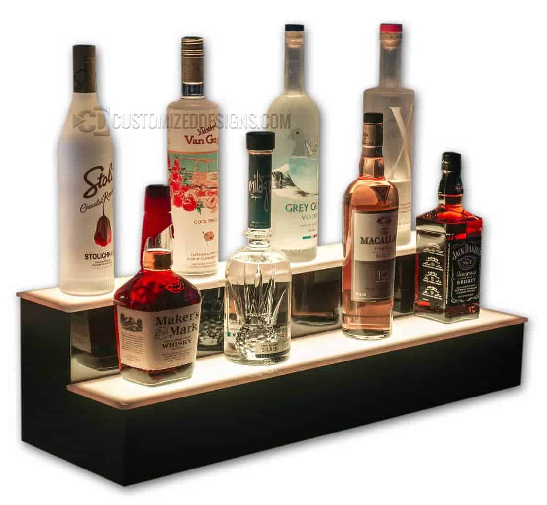 LED Lighted Shelves Illuminated Home Bar Displays - Tiers